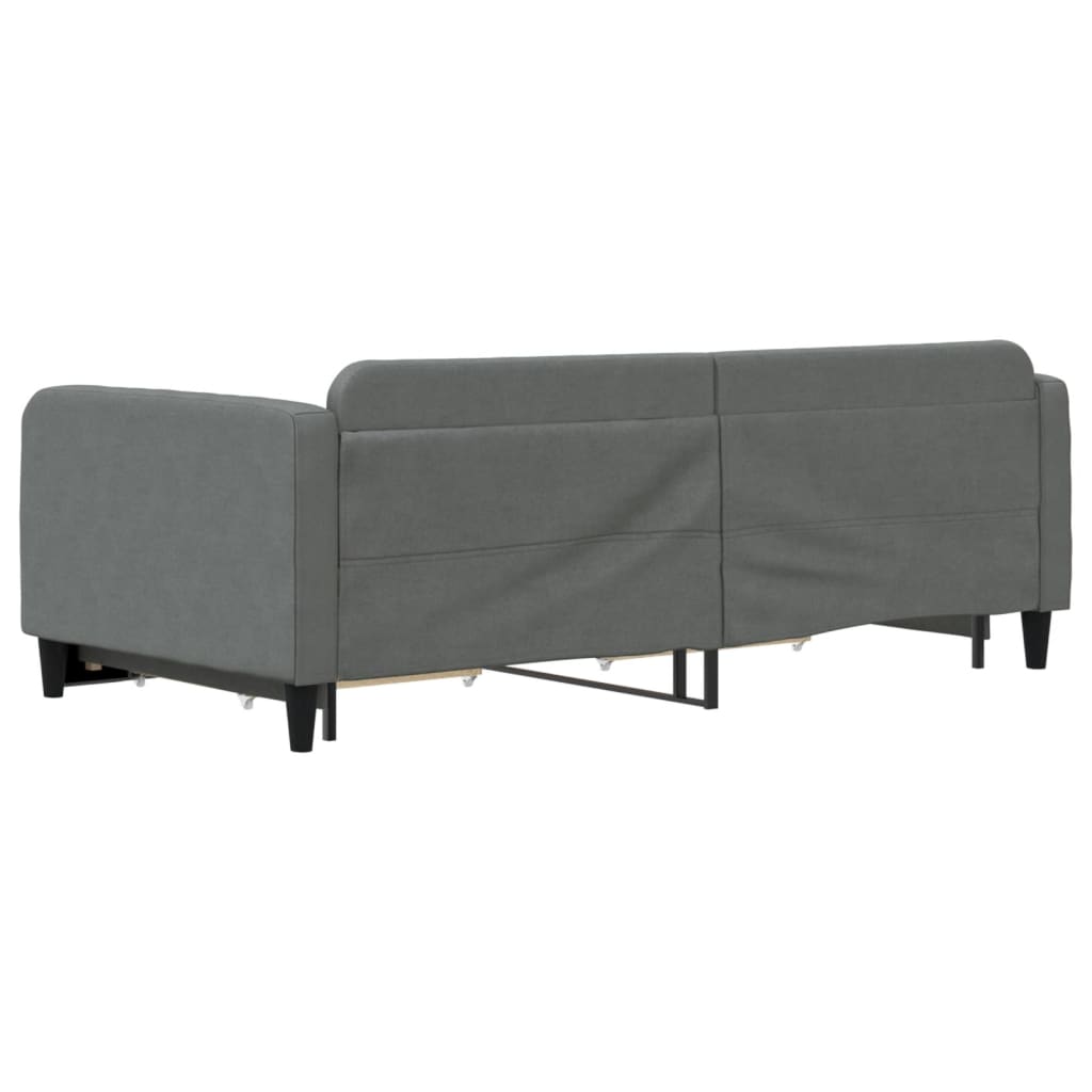 daybed med udtræk og skuffer 100x200 cm stof mørkegrå