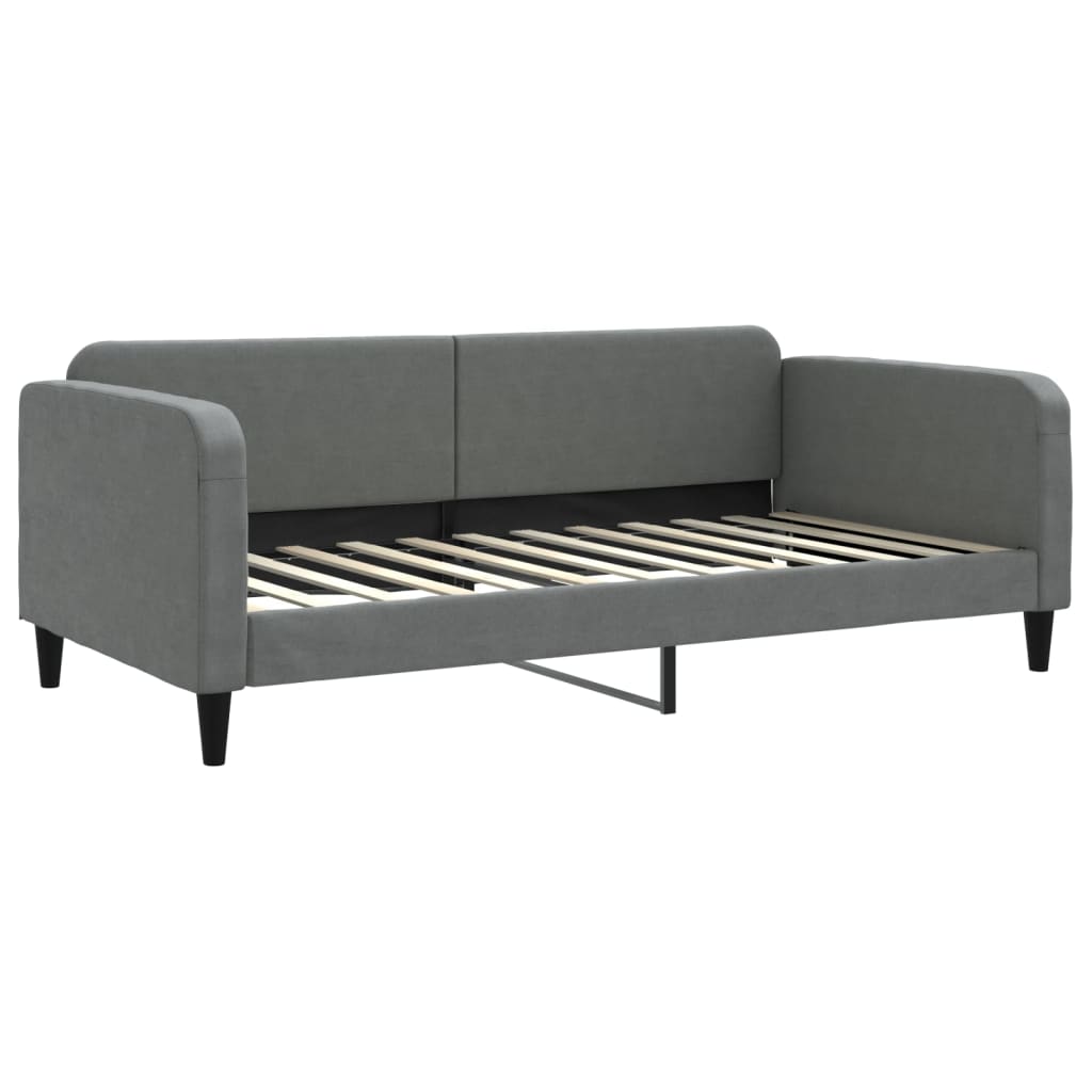 daybed med udtræk og skuffer 100x200 cm stof mørkegrå