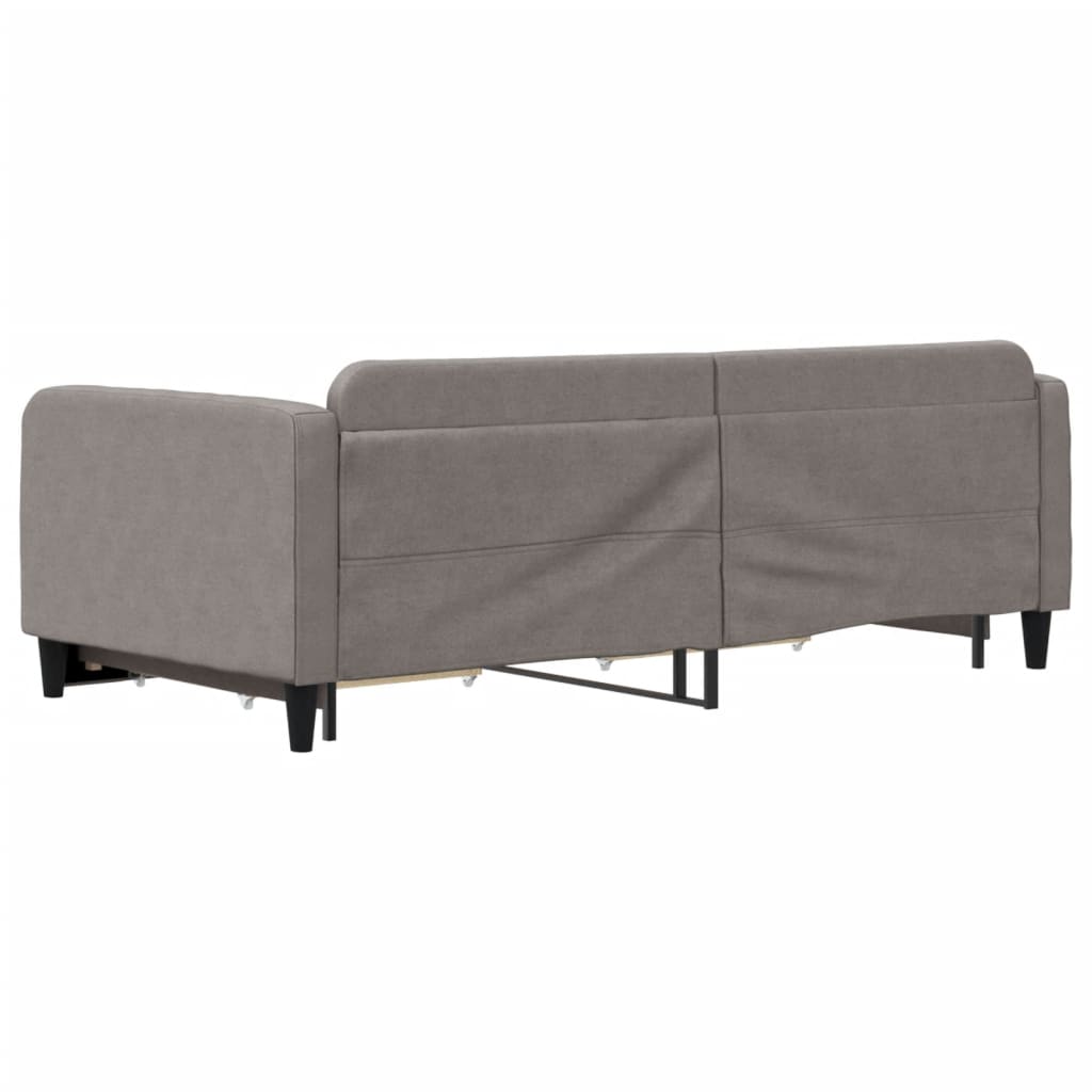 daybed med udtræk og skuffer 100x200 cm stof gråbrun