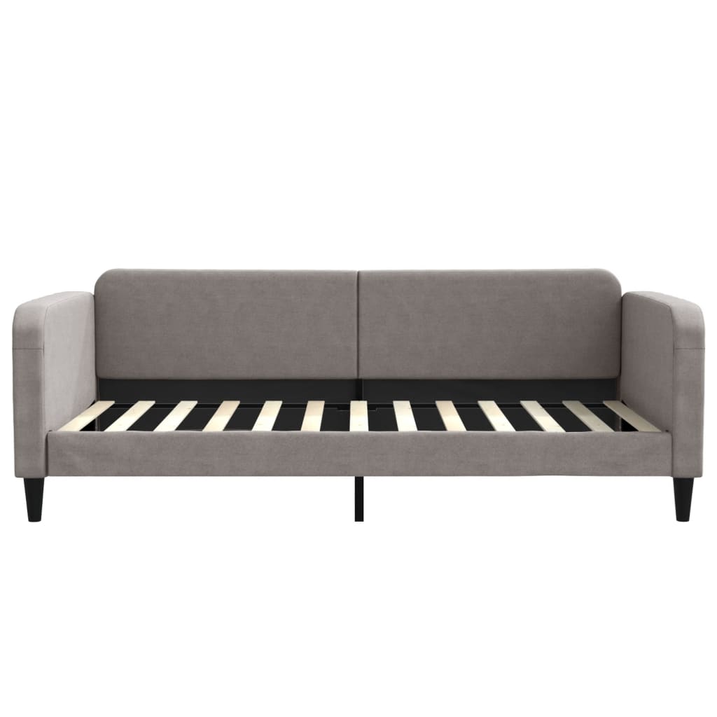 daybed med udtræk og skuffer 100x200 cm stof gråbrun