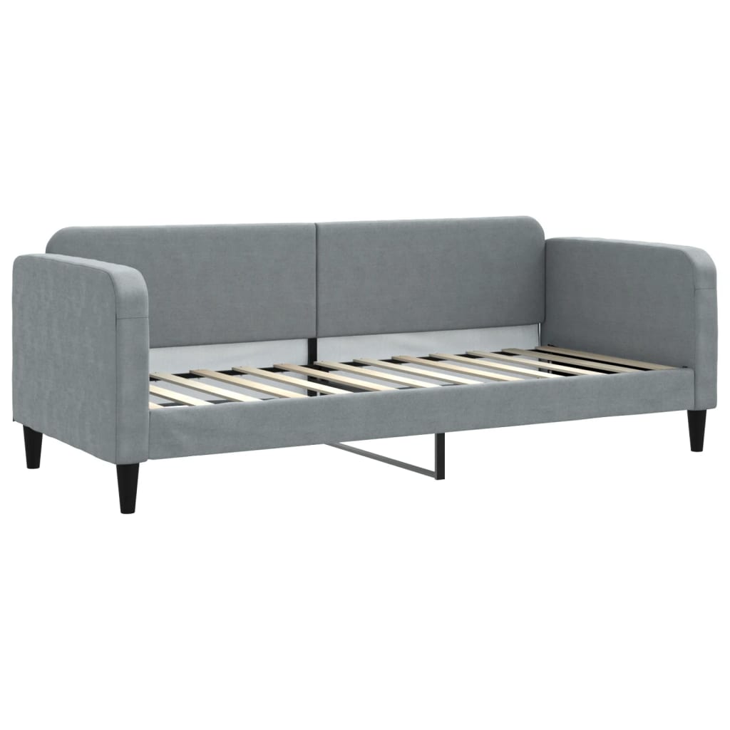 daybed med udtræk og skuffer 80x200 cm stof lysegrå