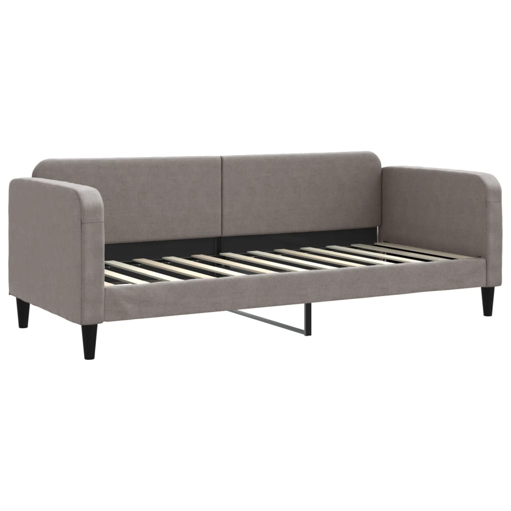 daybed med udtræk og skuffer 80x200 cm stof gråbrun
