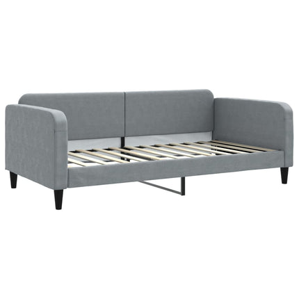 daybed med udtræk og skuffer 100x200 cm stof lysegrå