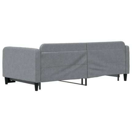 daybed med udtræk 100x190 cm stof lysegrå