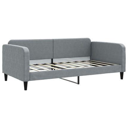 daybed med udtræk 100x190 cm stof lysegrå