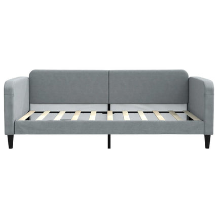 daybed med udtræk 100x190 cm stof lysegrå