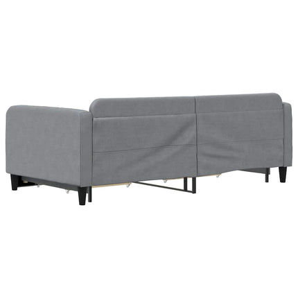 daybed med udtræk og skuffer 100x190 cm stof lysegrå
