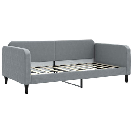 daybed med udtræk og skuffer 100x190 cm stof lysegrå