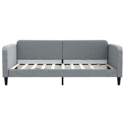 daybed med udtræk og skuffer 100x190 cm stof lysegrå
