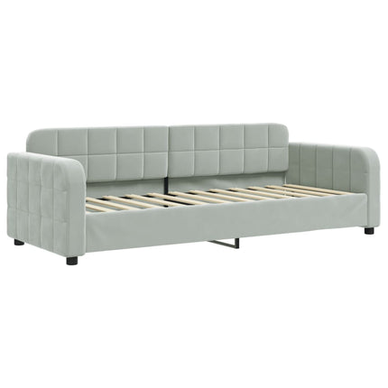 daybed med madras 80x200 cm velour lysegrå