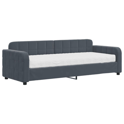 daybed med madras 80x200 cm velour mørkegrå