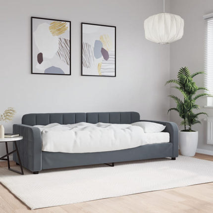 daybed med madras 80x200 cm velour mørkegrå