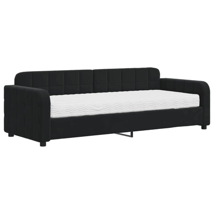 daybed med madras 80x200 cm velour sort