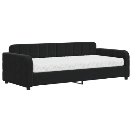 daybed med madras 90x200 cm velour sort