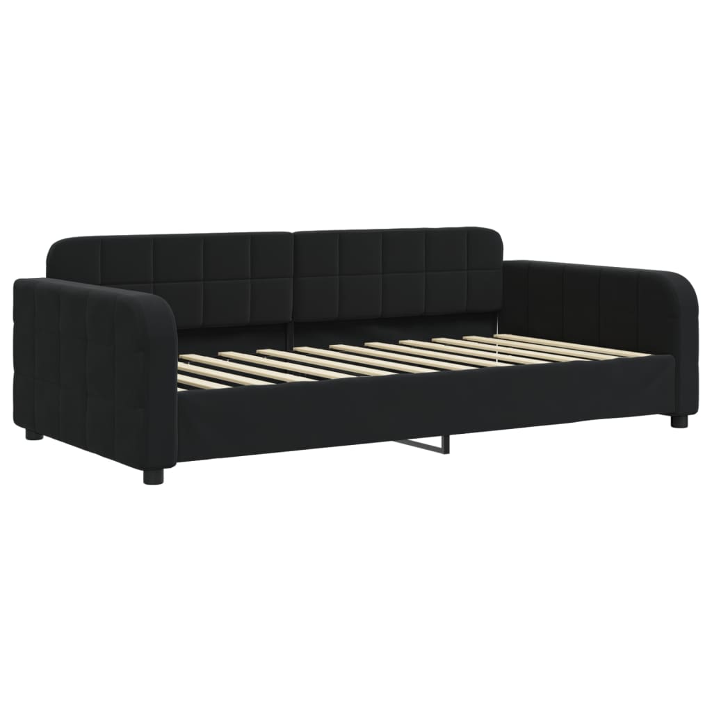 daybed med madras 90x200 cm velour sort