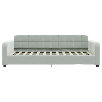 daybed med madras 100x200 cm velour lysegrå