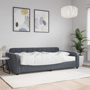 daybed med madras 100x200 cm velour mørkegrå