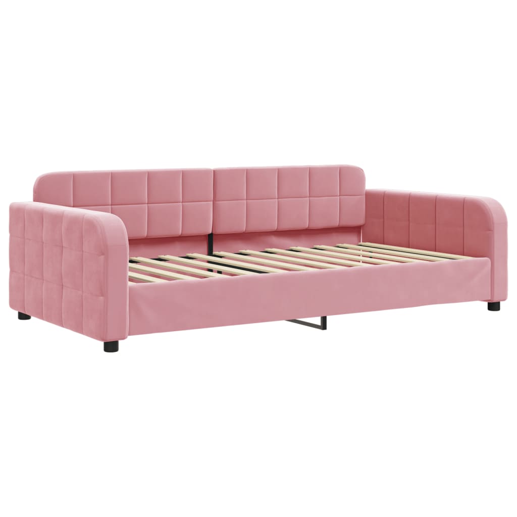 daybed med madras 100x200 cm velour pink