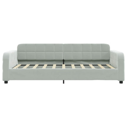 daybed med madras 90x190 cm velour lysegrå