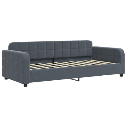 daybed med madras 90x190 cm velour mørkegrå