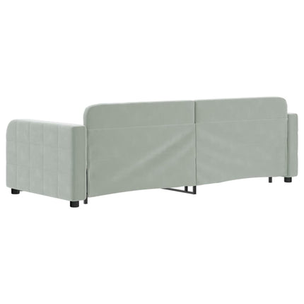 daybed med udtræk 80x200 cm velour lysegrå