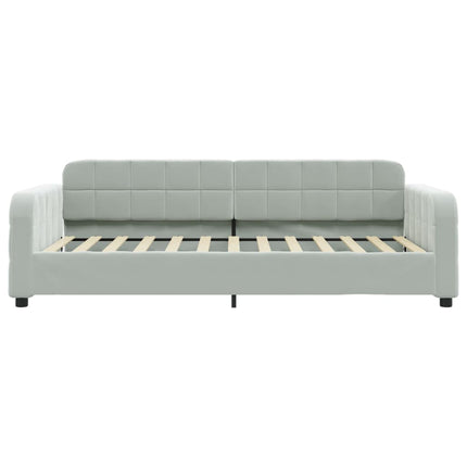 daybed med udtræk 80x200 cm velour lysegrå