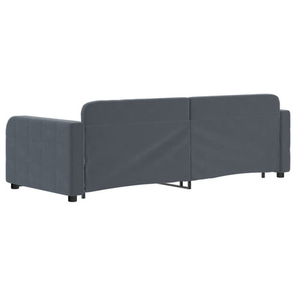 daybed med udtræk 80x200 cm velour mørkegrå