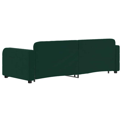 daybed med udtræk 80x200 cm velour mørkegrøn