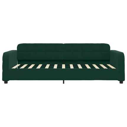 daybed med udtræk 80x200 cm velour mørkegrøn