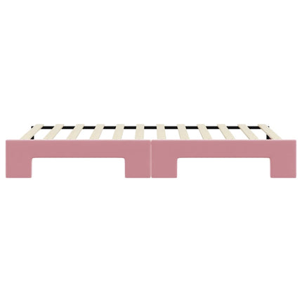 daybed med udtræk 80x200 cm velour lyserød