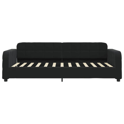 daybed med udtræk 80x200 cm velour sort