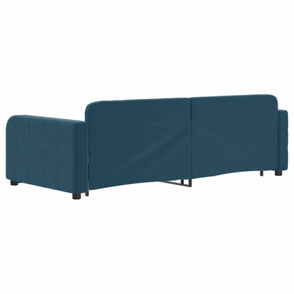 daybed med udtræk 90x200 cm velour blå