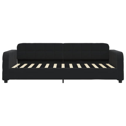 daybed med udtræk 90x200 cm velour sort