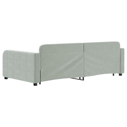 daybed med udtræk 100x200 cm velour lysegrå