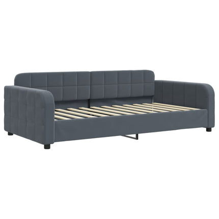 daybed med udtræk 100x200 cm velour mørkegrå