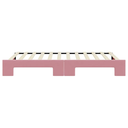 daybed med udtræk 100x200 cm velour lyserød