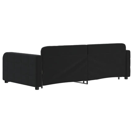 daybed med udtræk 100x200 cm velour sort