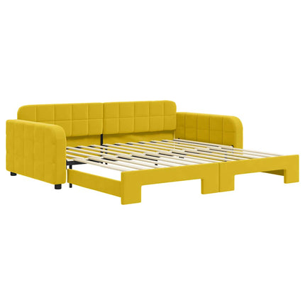 daybed med udtræk 100x200 cm velour gul
