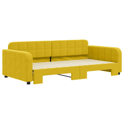 daybed med udtræk 100x200 cm velour gul