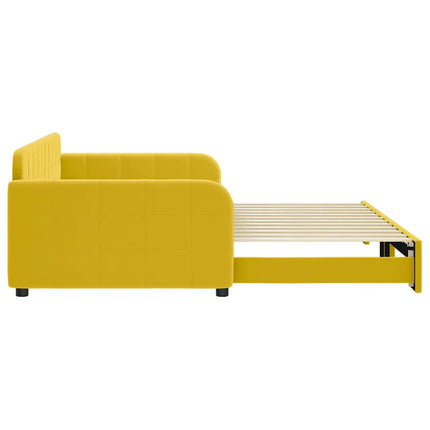 daybed med udtræk 100x200 cm velour gul