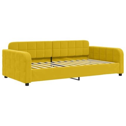 daybed med udtræk 100x200 cm velour gul