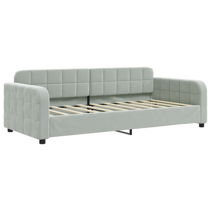 daybed med udtræk 90x190 cm velour lysegrå