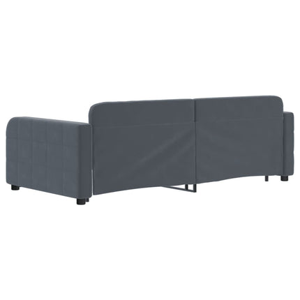 daybed med udtræk 90x190 cm velour mørkegrå