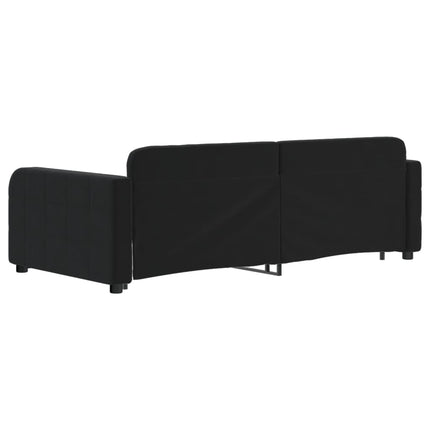 daybed med udtræk 90x190 cm velour sort
