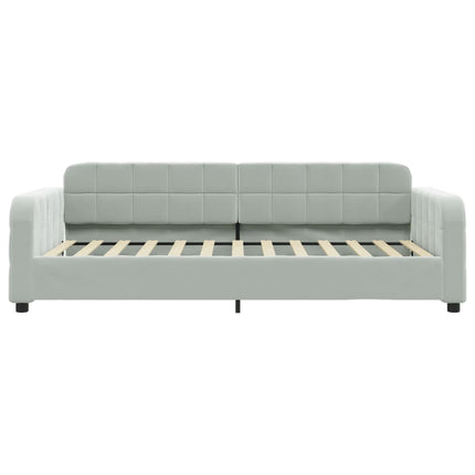 daybed med udtræk og skuffer 80x200 cm velour lysegrå