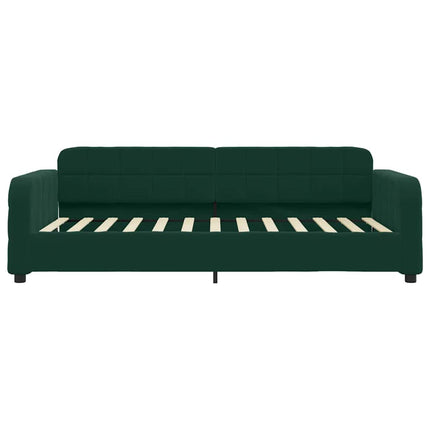daybed med udtræk og skuffer 80x200 cm velour mørkegrøn