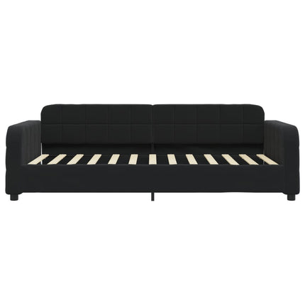 daybed med udtræk og skuffer 80x200 cm velour sort