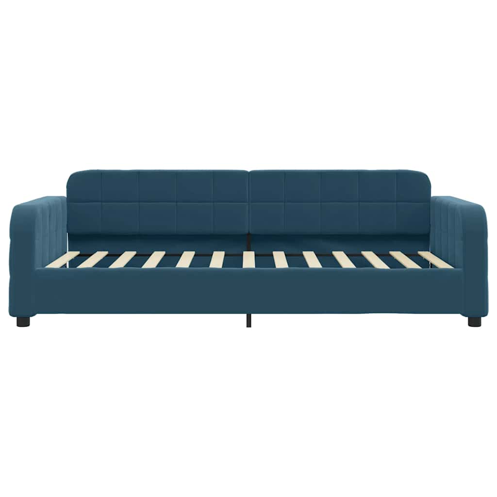 daybed med udtræk og skuffer 100x200 cm velour blå