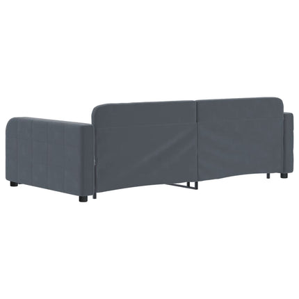 daybed med udtræk og skuffer 100x200 cm velour mørkegrå