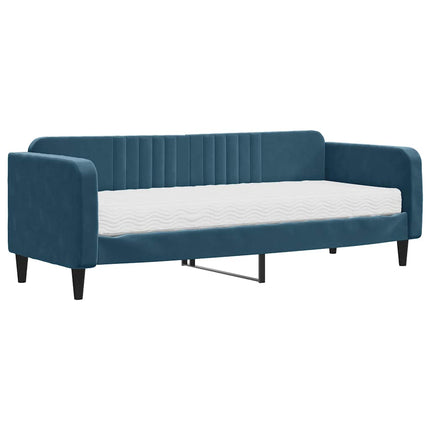 daybed med madras 80x200 cm velour blå